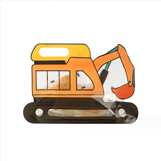 Assorted Vehicle Shaped Reusable, Ziplock, Plastic Bags