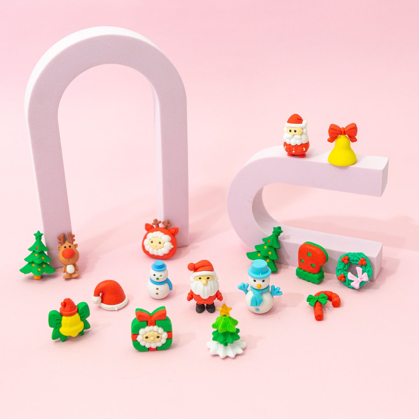 Cartoon Christmas Eraser Set