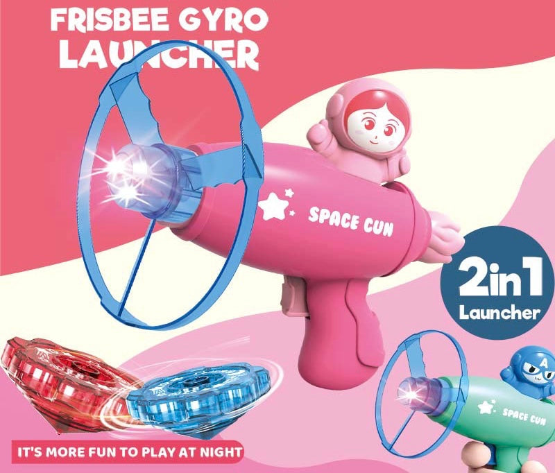 Outdoor flying disc launcher set