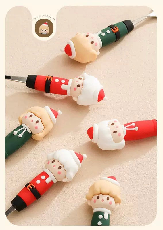 Christmas Large Stainless Steel Spoon and Fork 1pc