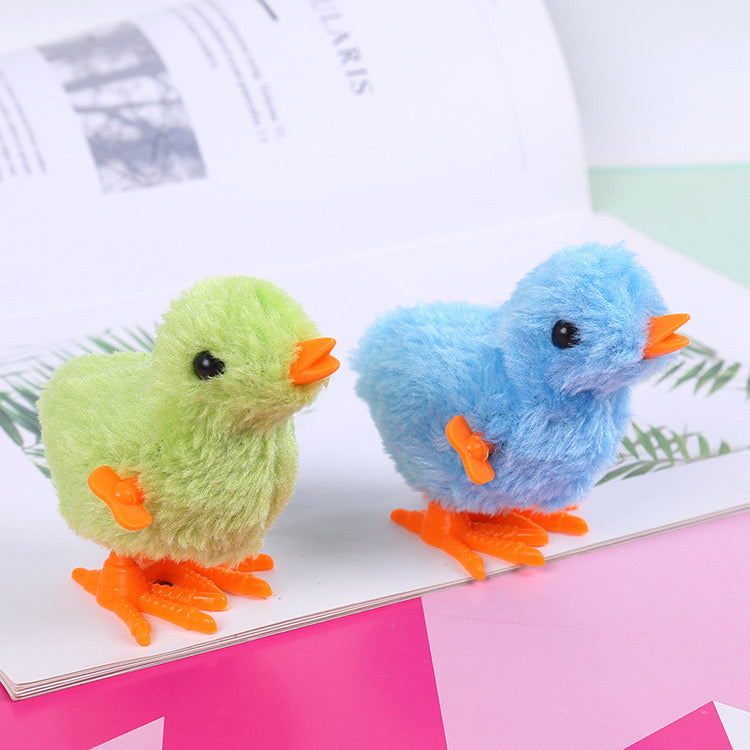Plush Fur Chicken Windup Toy
