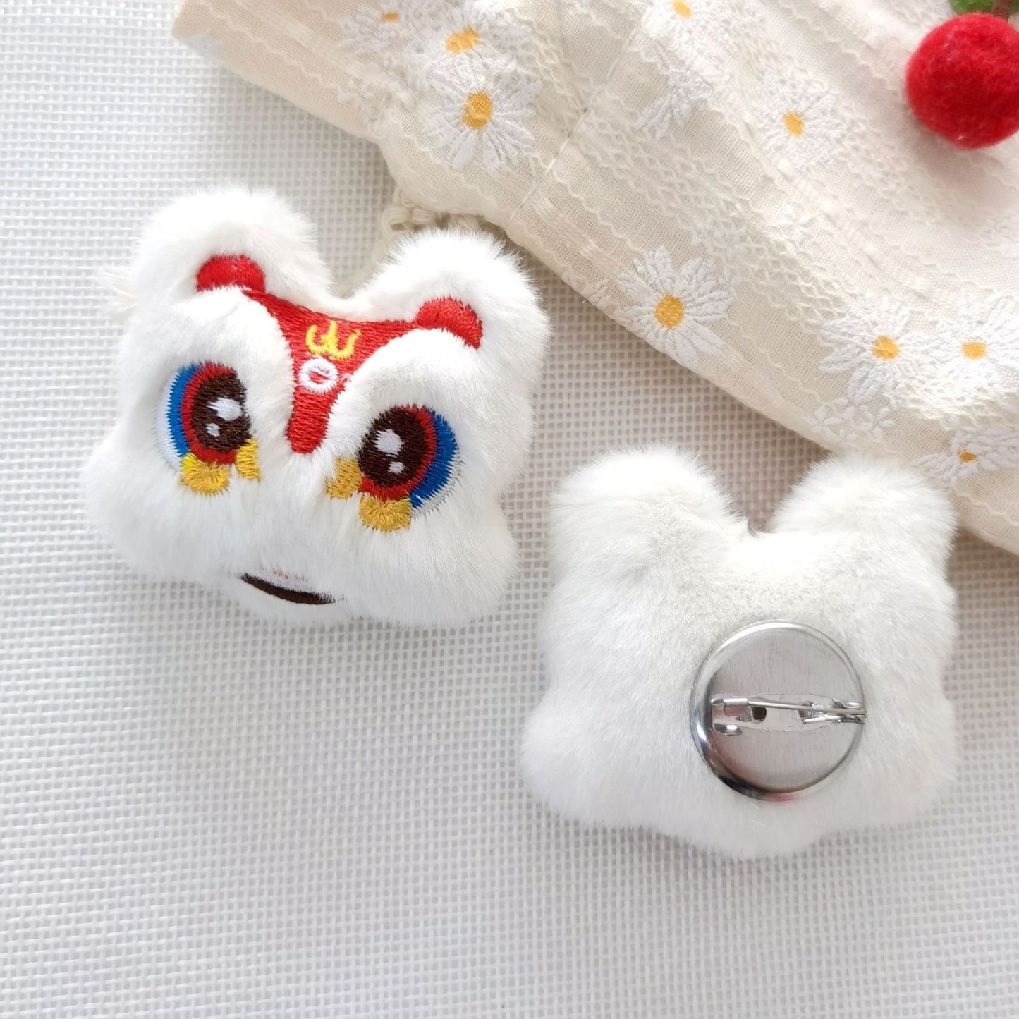 Cartoon chinese style lion plush decoration
