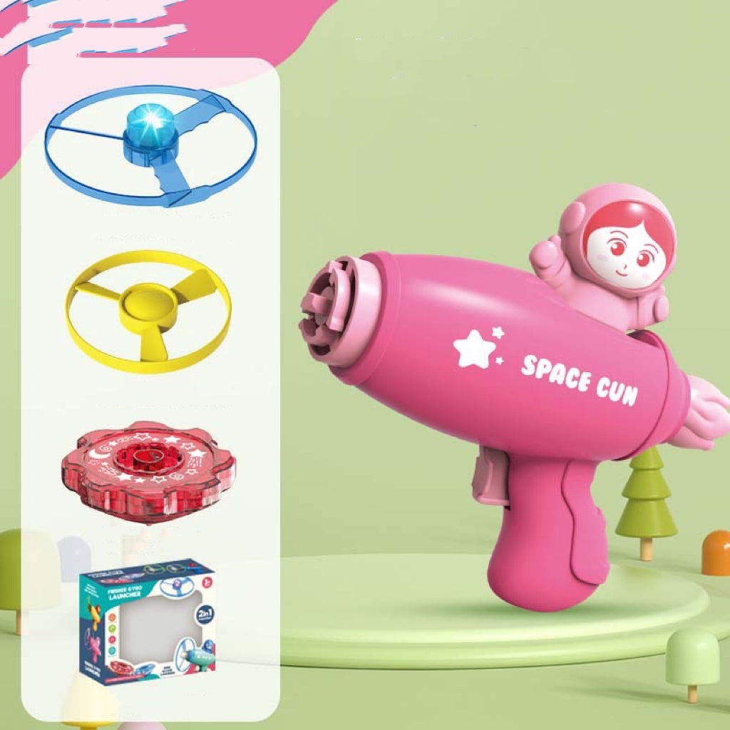 Outdoor flying disc launcher set