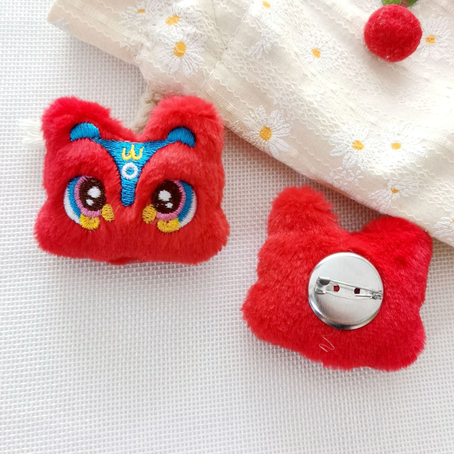 Cartoon chinese style lion plush decoration