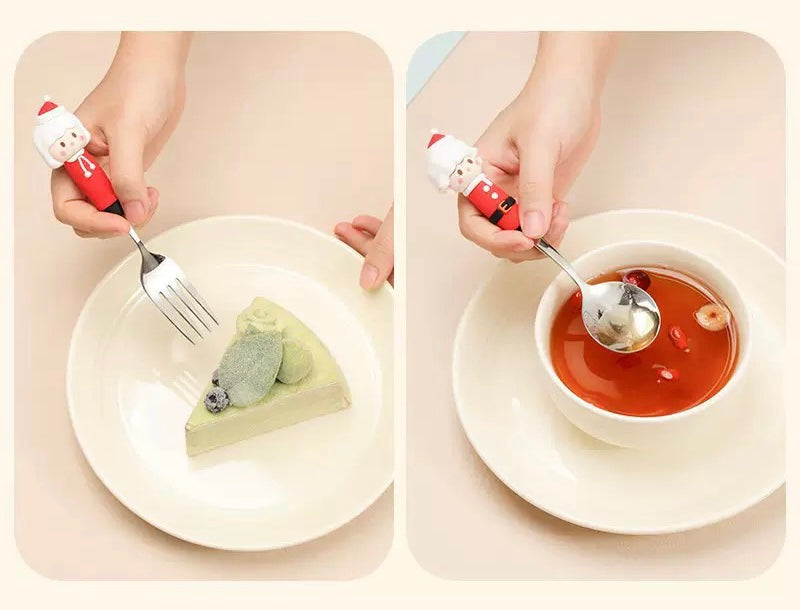 Christmas Large Stainless Steel Spoon and Fork 1pc