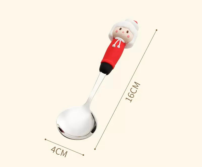 Christmas Large Stainless Steel Spoon and Fork 1pc