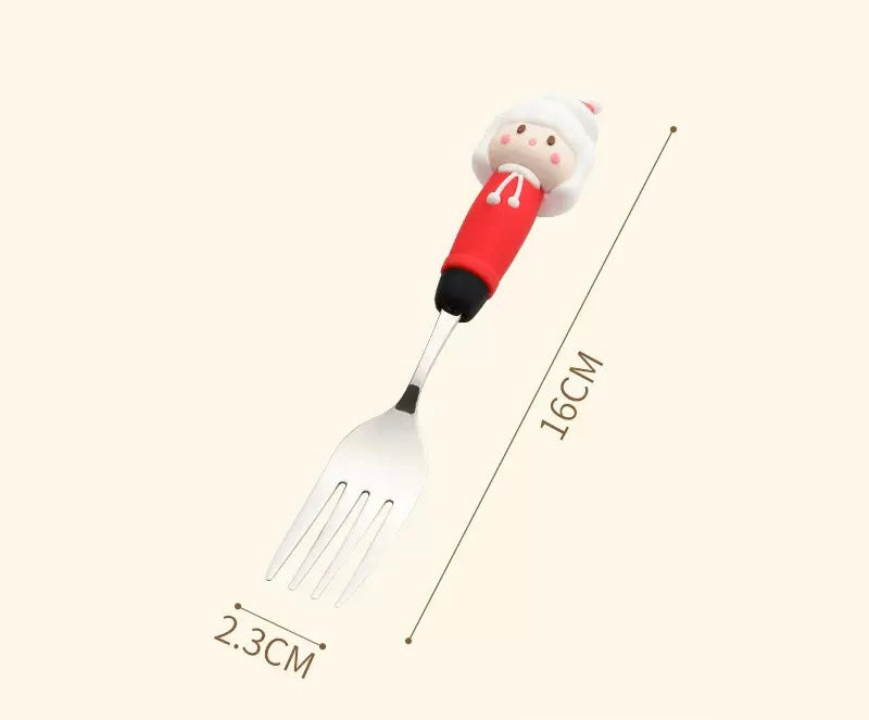 Christmas Large Stainless Steel Spoon and Fork 1pc