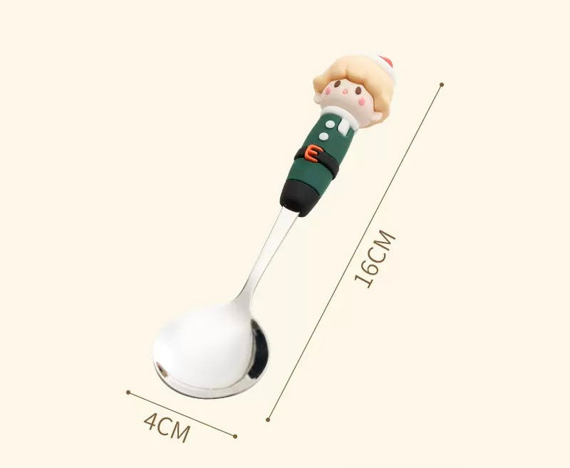 Christmas Large Stainless Steel Spoon and Fork 1pc