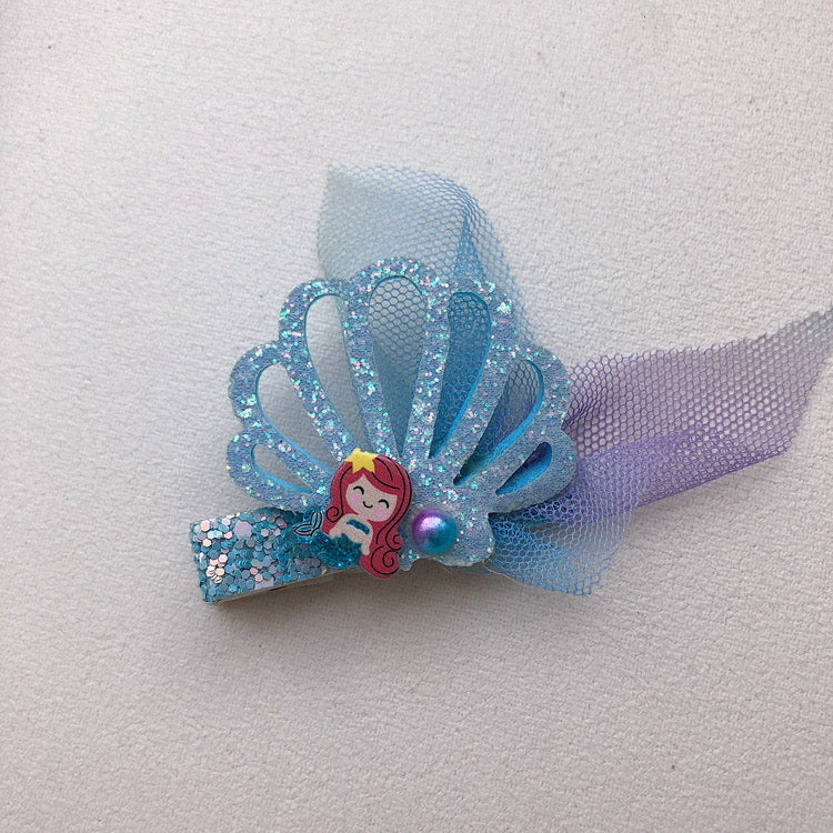 Mermaid hair and ear clip set for kids