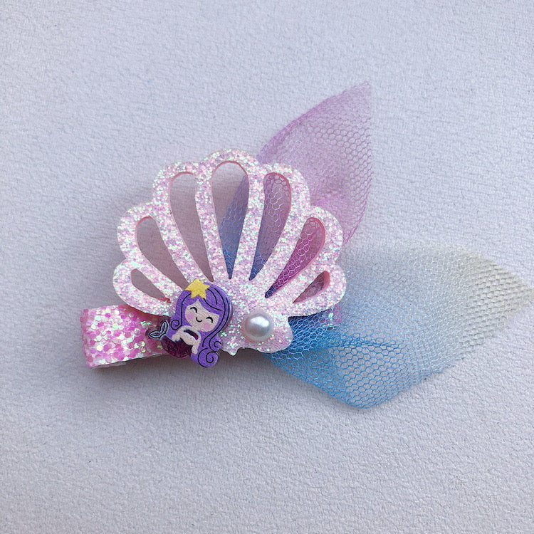 Mermaid hair and ear clip set for kids