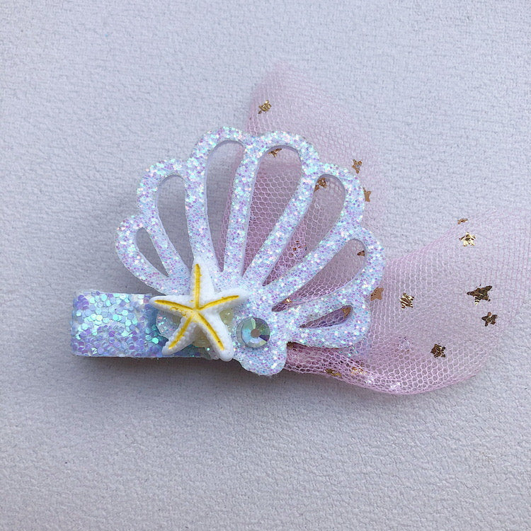 Mermaid hair and ear clip set for kids