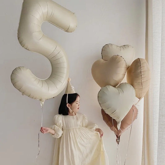 40" Cream Foil Number Balloons