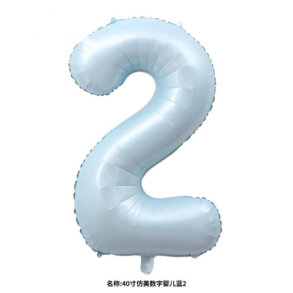 40" Baby Blue Foil Number Balloons