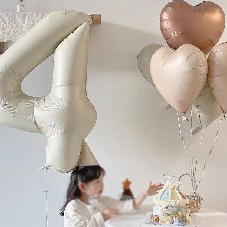 40" Cream Foil Number Balloons