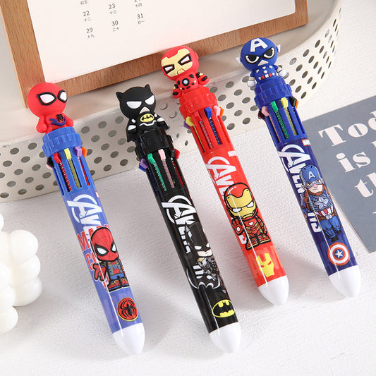 Avengers ten colors ballpoint pen Spiderman, Captain America, Bateman, Ironman