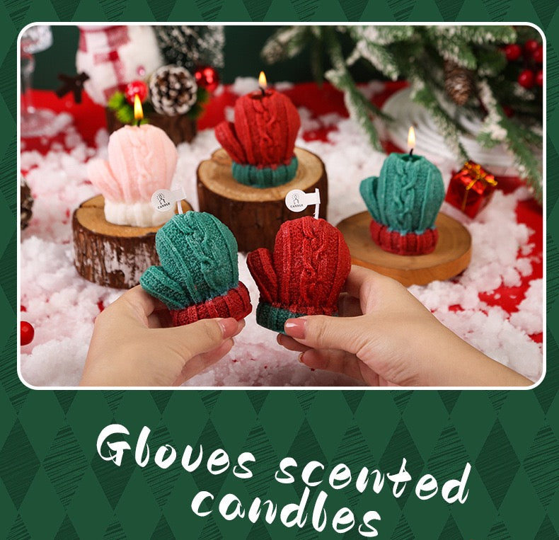 Christmas Knitted Glove Scented Candle