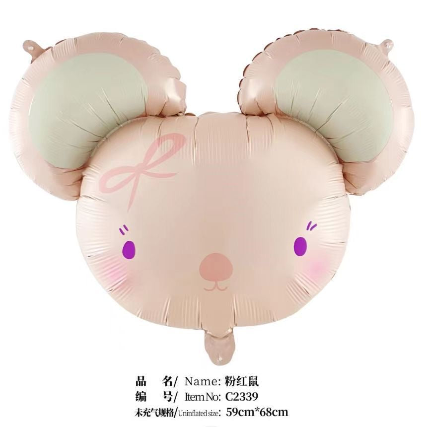 Large Pink Rat Foil Balloon