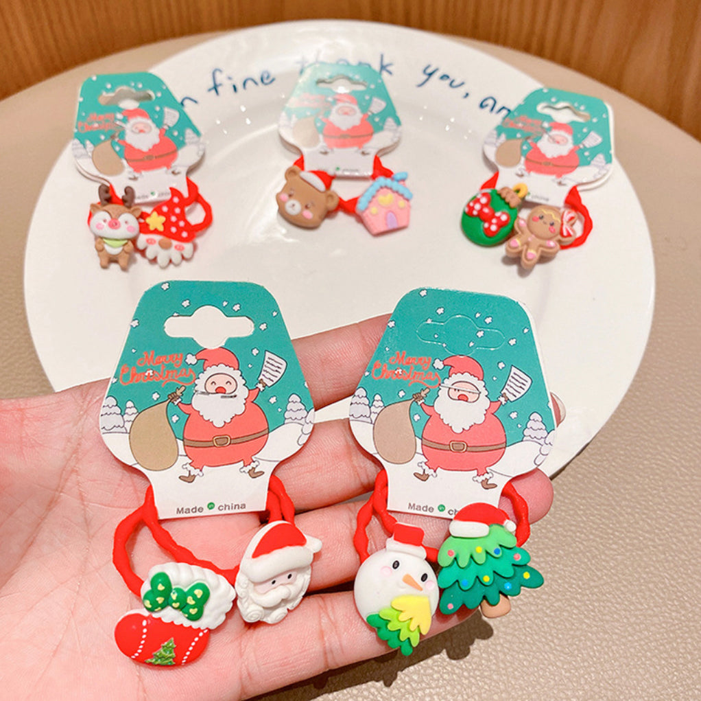 2pcs Christmas Hair Ties Set