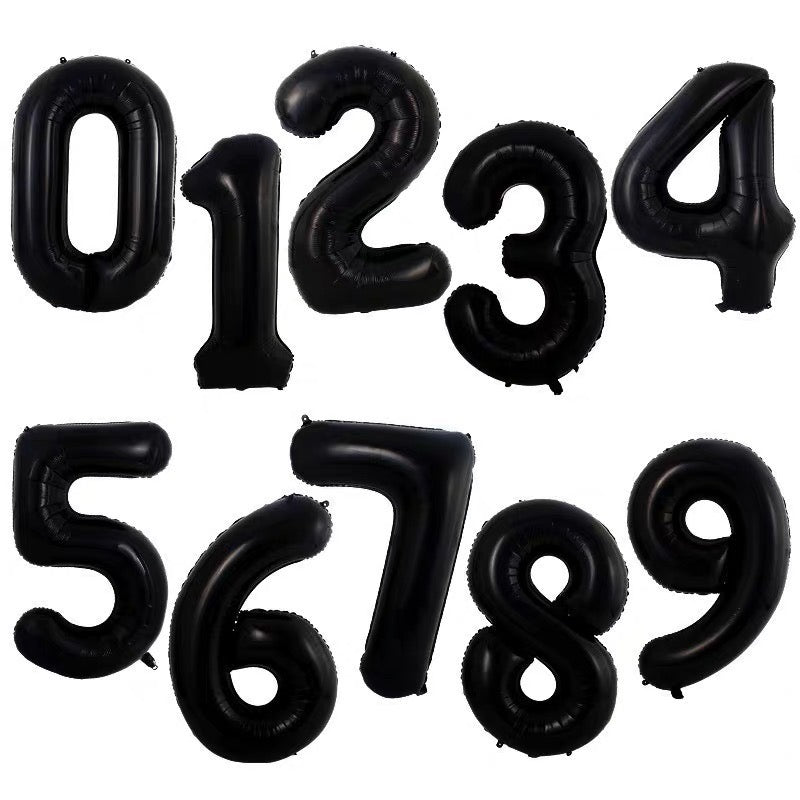 40" Black Foil Number Balloons