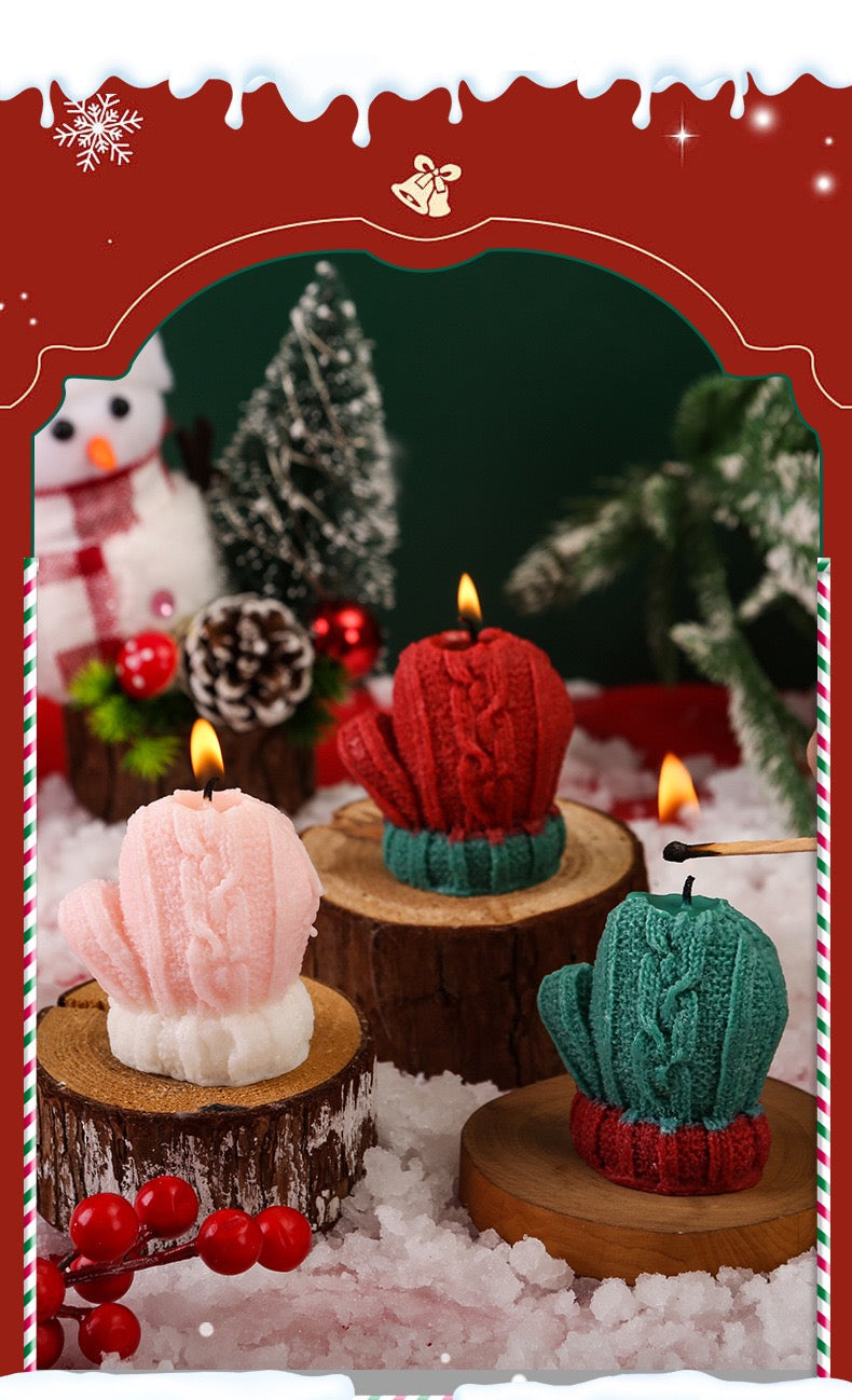 Christmas Knitted Glove Scented Candle