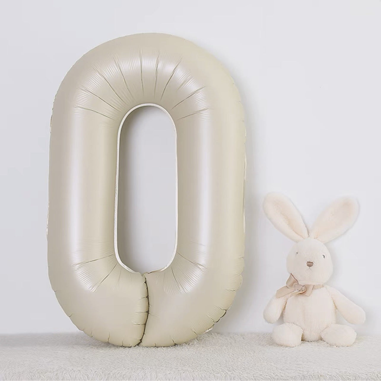 40" Cream Foil Number Balloons