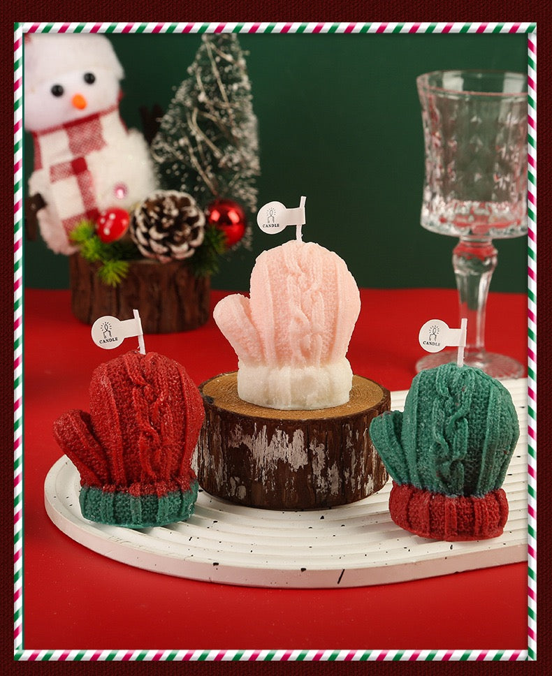 Christmas Knitted Glove Scented Candle