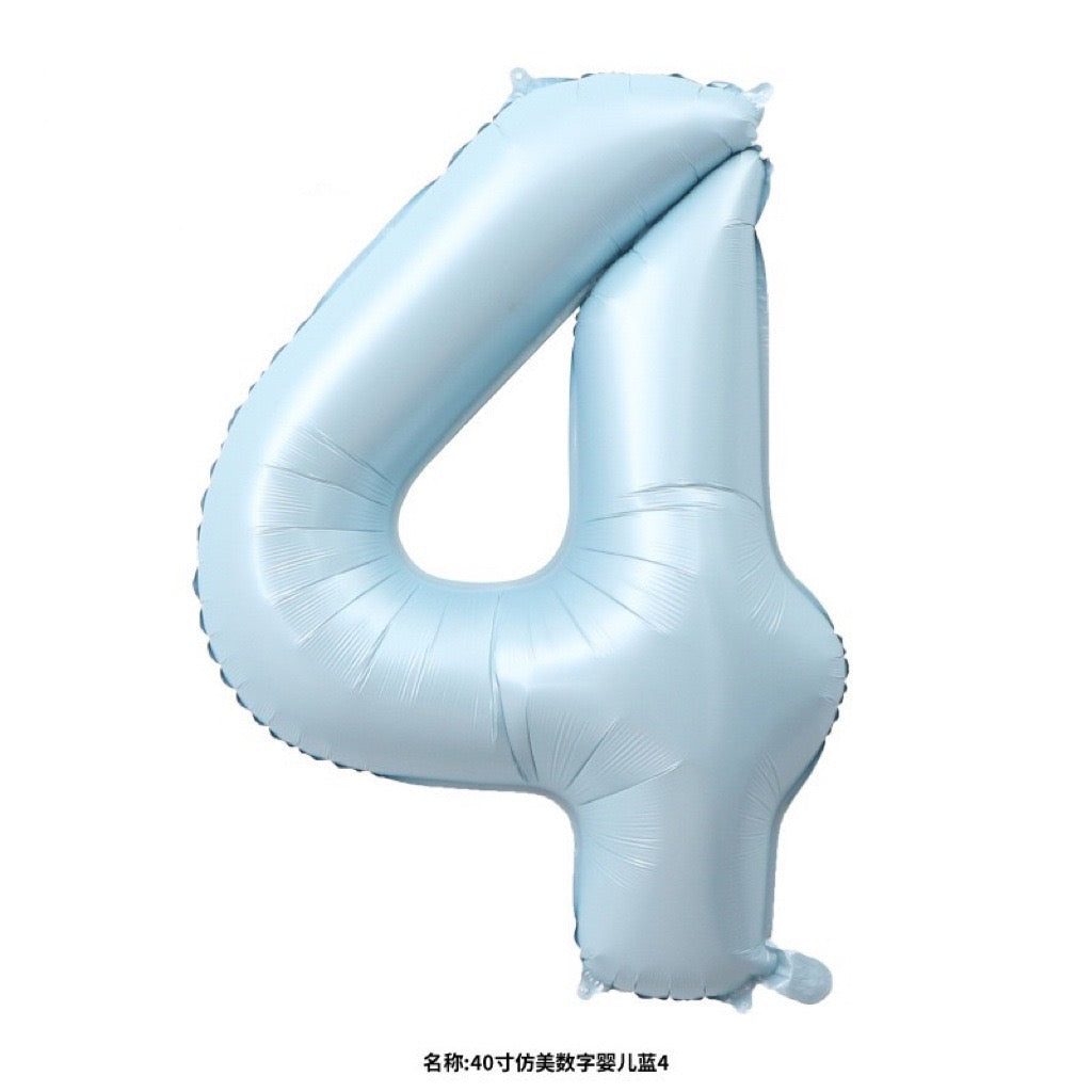 40" Baby Blue Foil Number Balloons