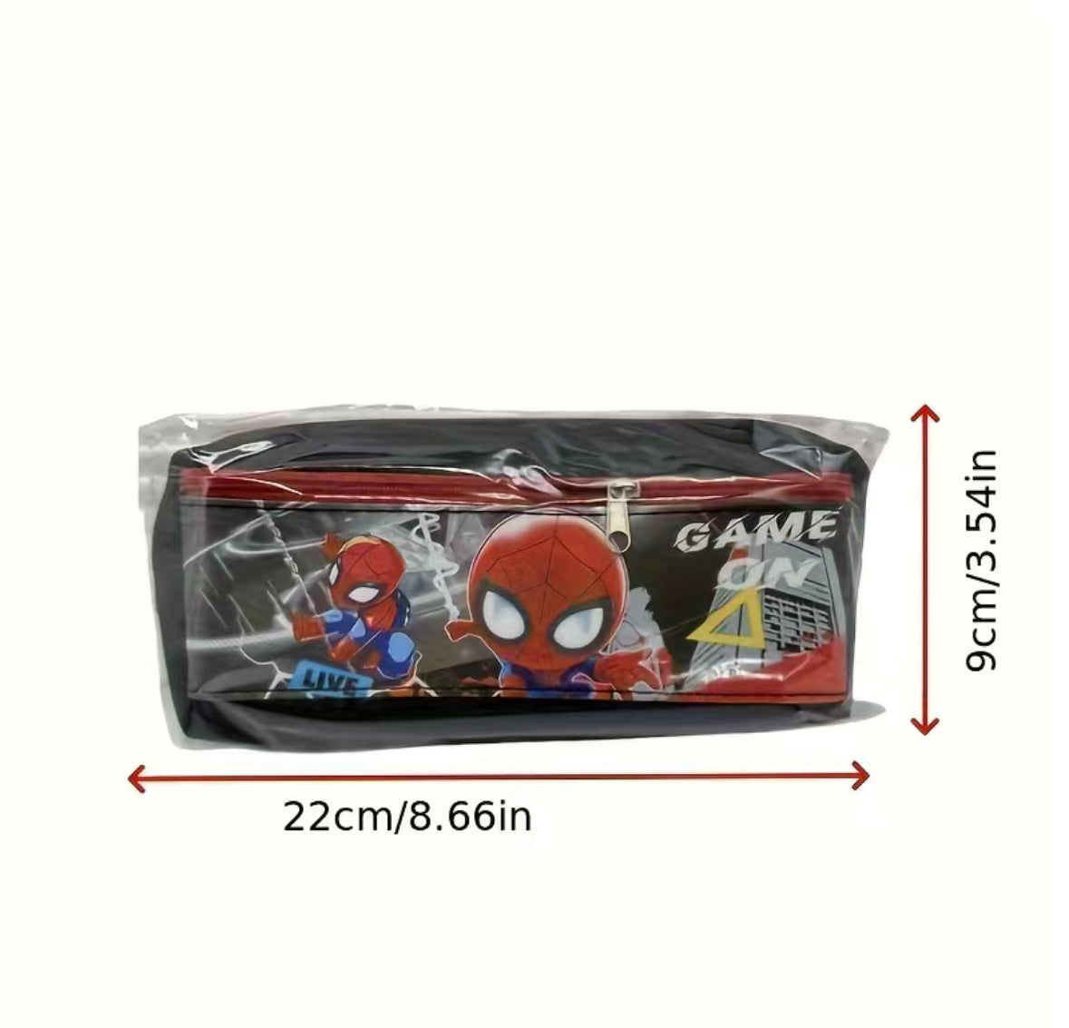 Spider-man canvas dounle compartment pencil case