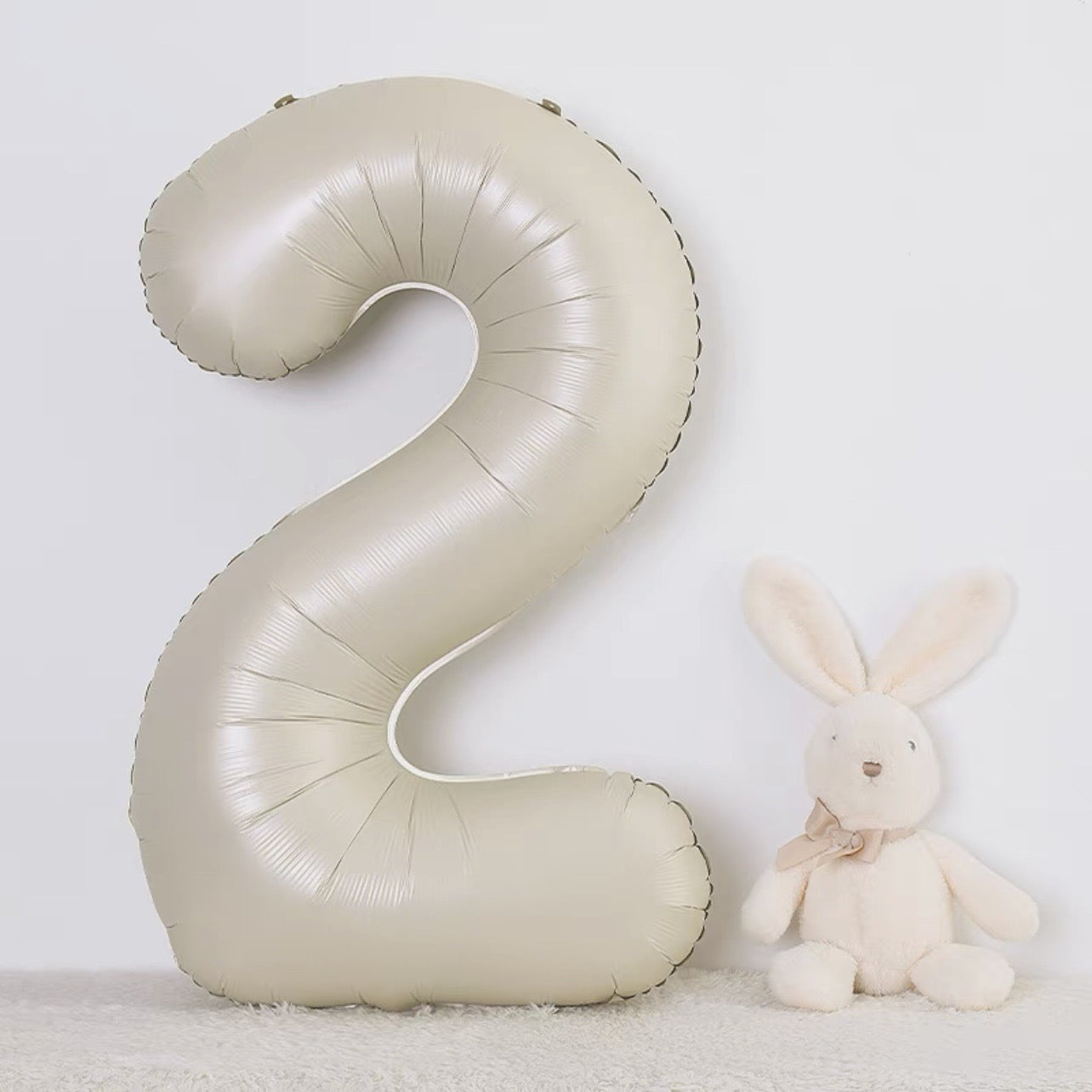 40" Cream Foil Number Balloons