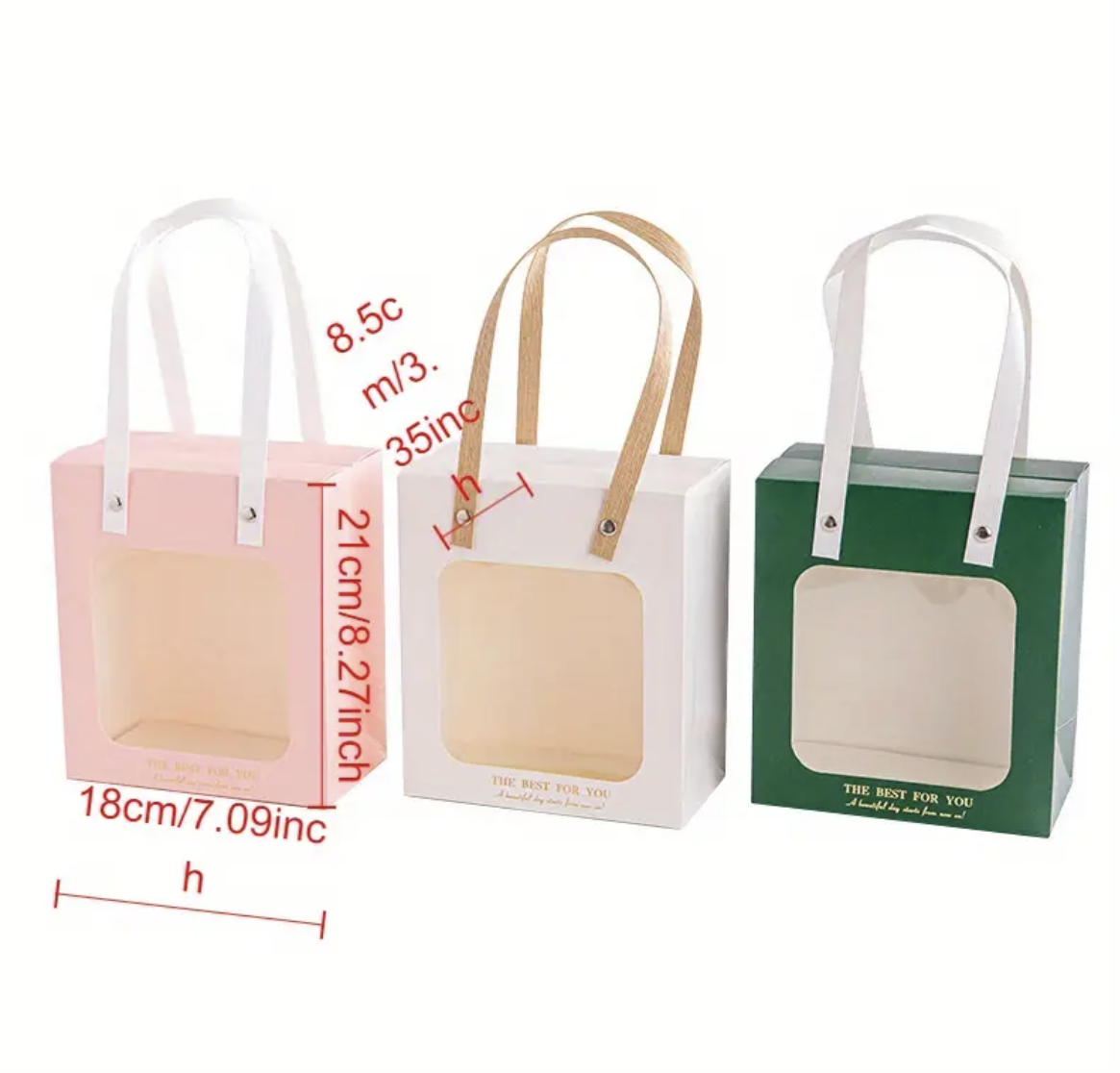 Transparent Windowed Gift Bag 18x21x8.5cm