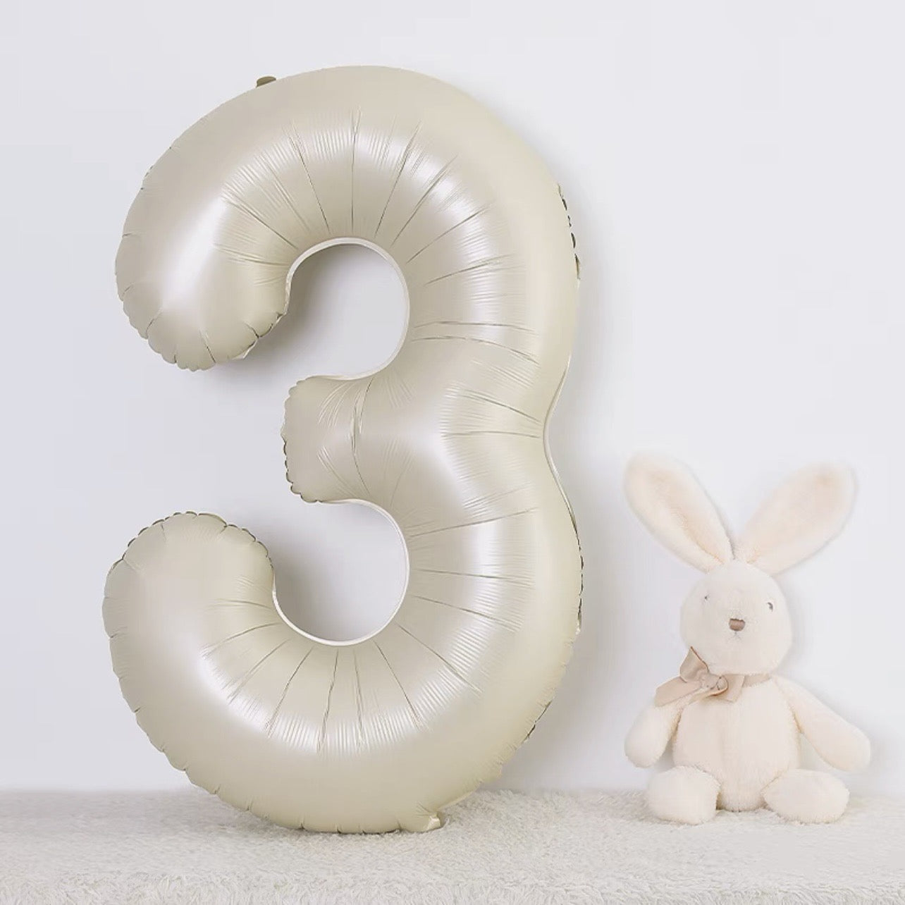 40" Cream Foil Number Balloons