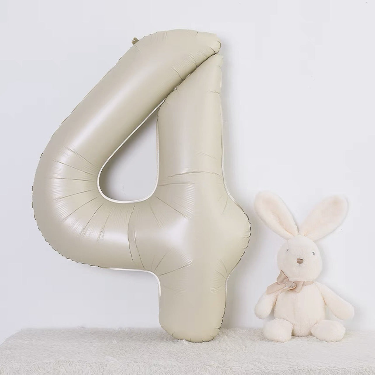 40" Cream Foil Number Balloons