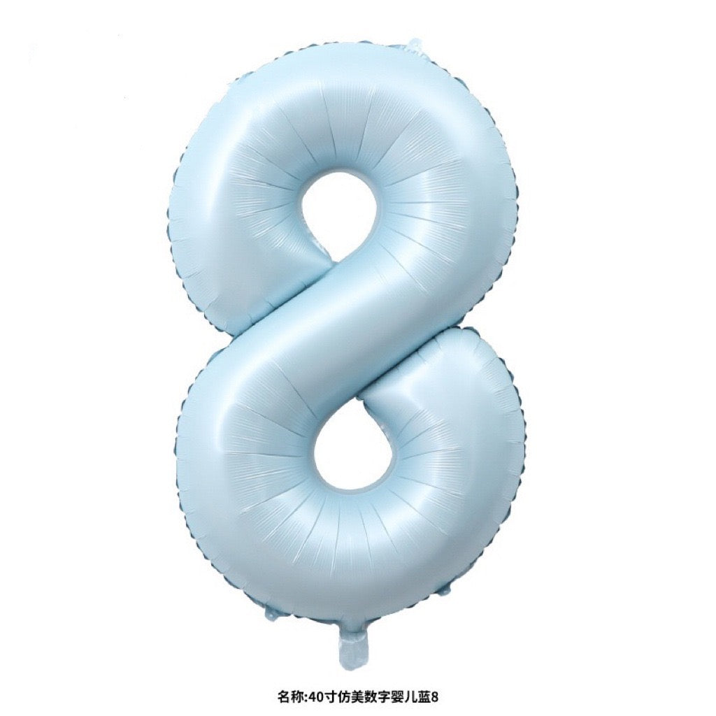 40" Baby Blue Foil Number Balloons