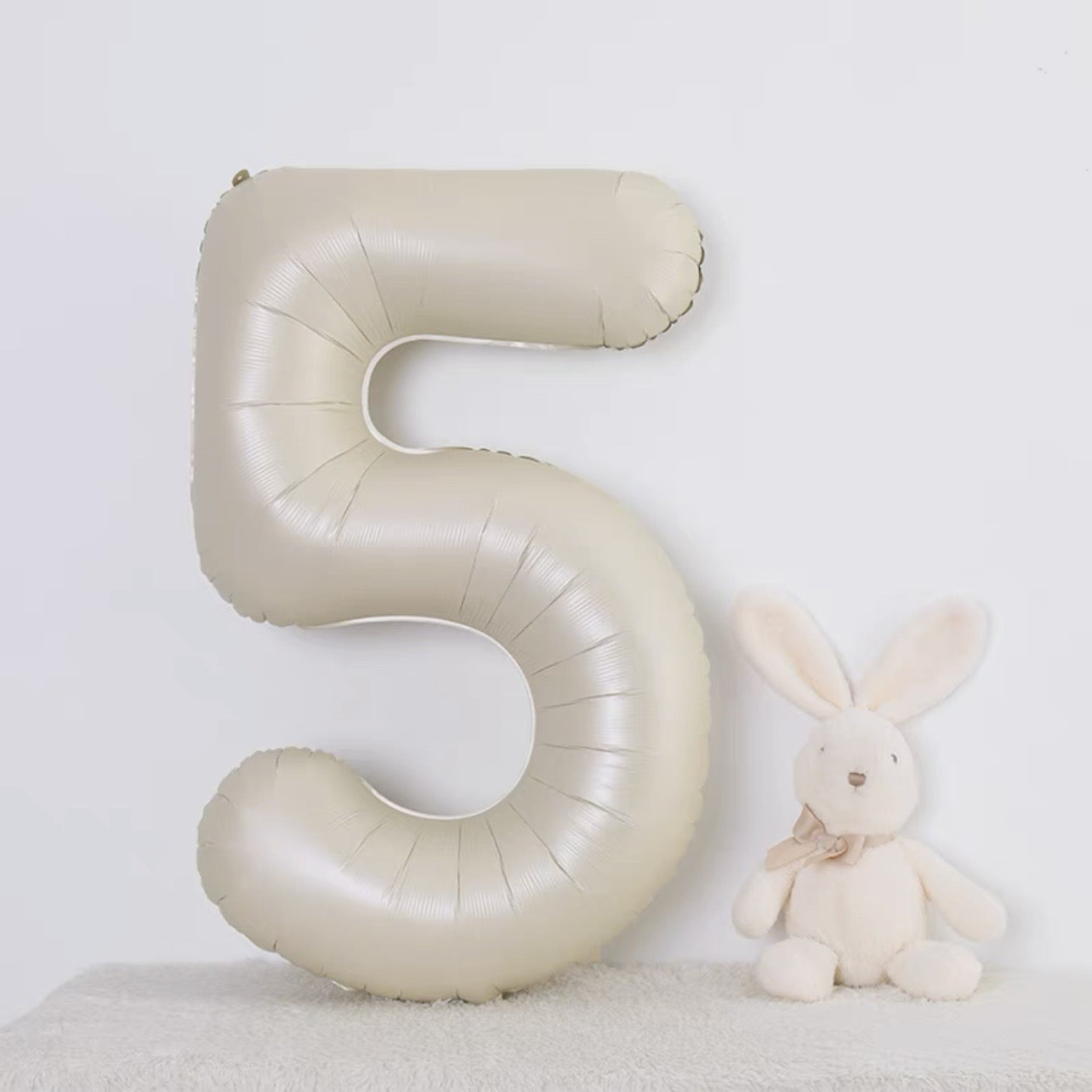 40" Cream Foil Number Balloons