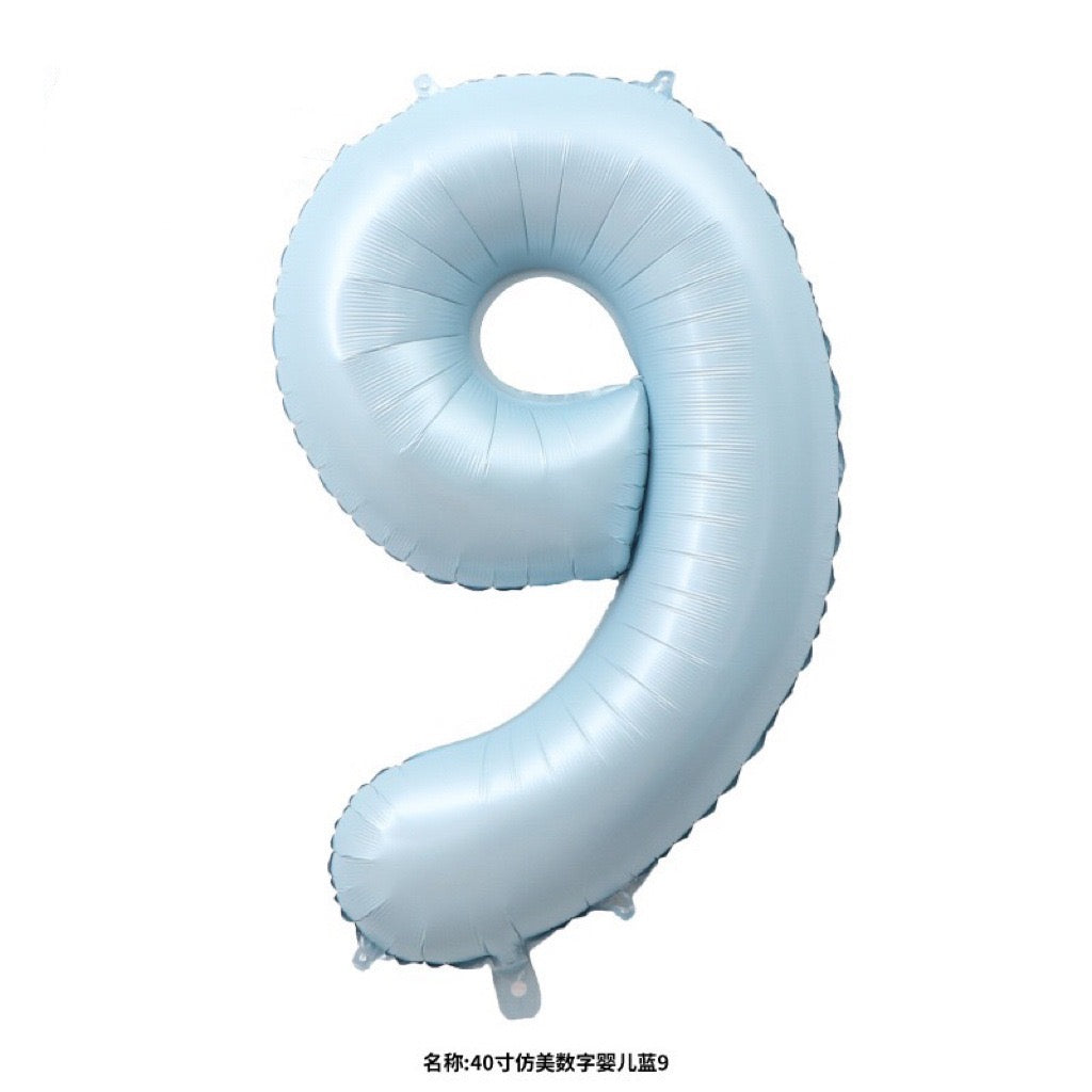 40" Baby Blue Foil Number Balloons