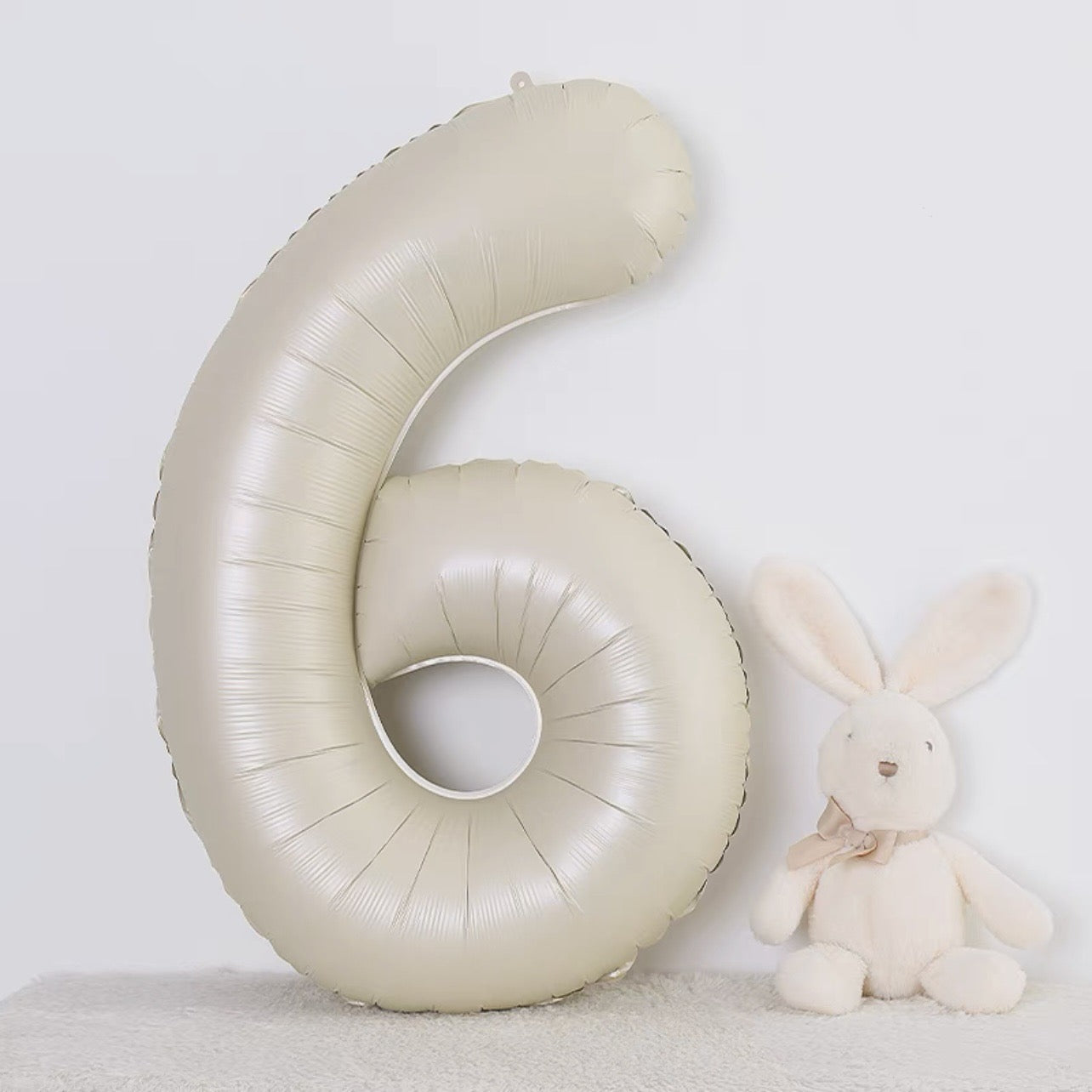 40" Cream Foil Number Balloons