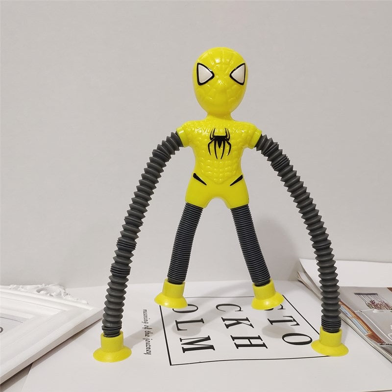 LED Tube Spiderman Toy, Telescopic Suction Cup Toy