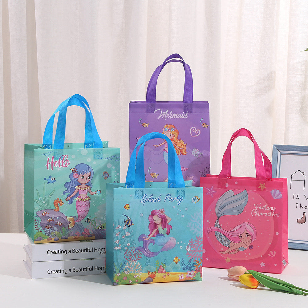 Mermaid plastic carrying gift bag 23x22x11cm