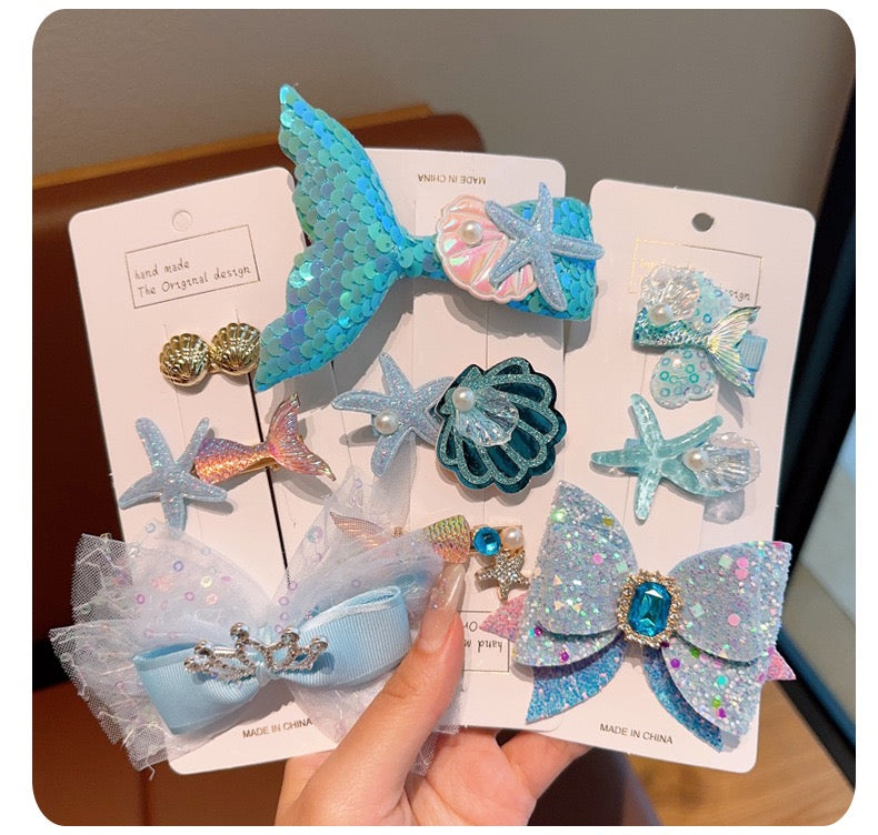 Mermaid hair clips set