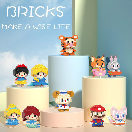 Cartoon theme 3D building blocks