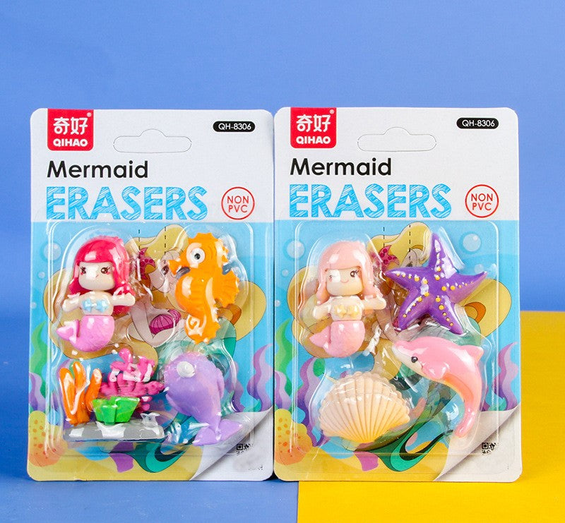 Mermaid eraser set