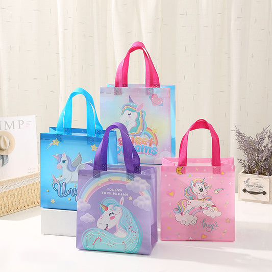 Unicorn plastic carrying gift bag 23x22x11cm