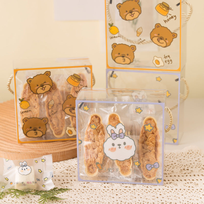 Teddy bear and bunny plastic carrying gift box gift bag