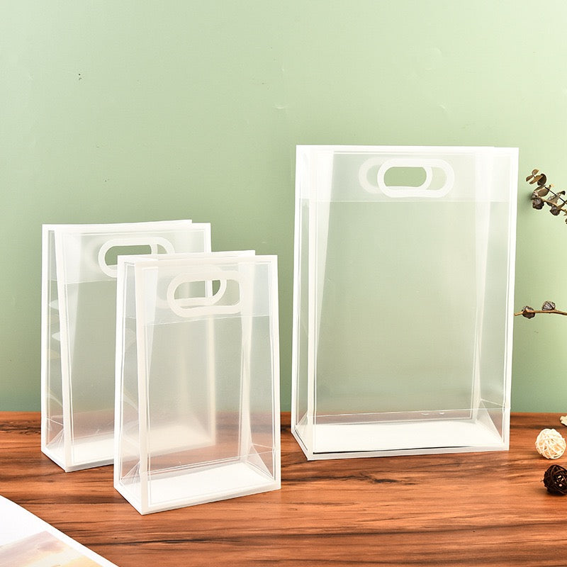 Clear plastic tote bag gift bag