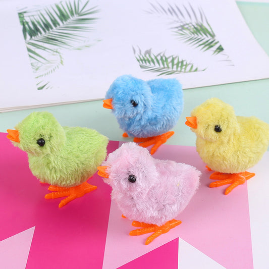 Plush Fur Chicken Windup Toy