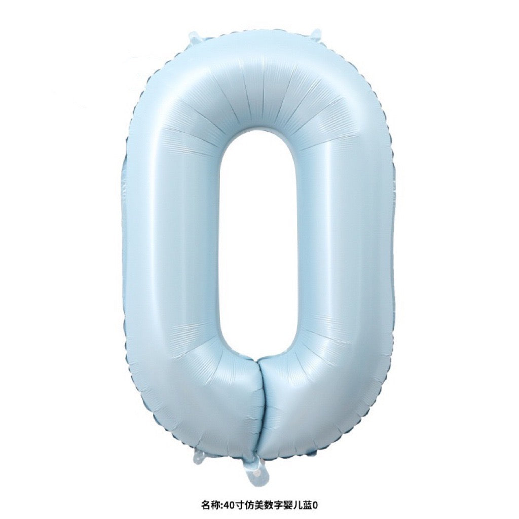 40" Baby Blue Foil Number Balloons