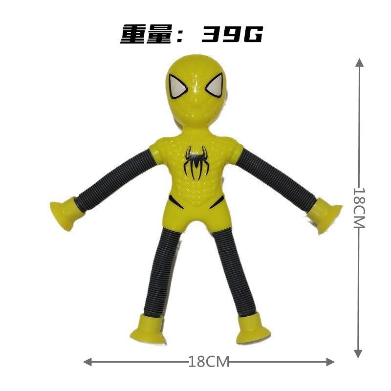 LED Tube Spiderman Toy, Telescopic Suction Cup Toy