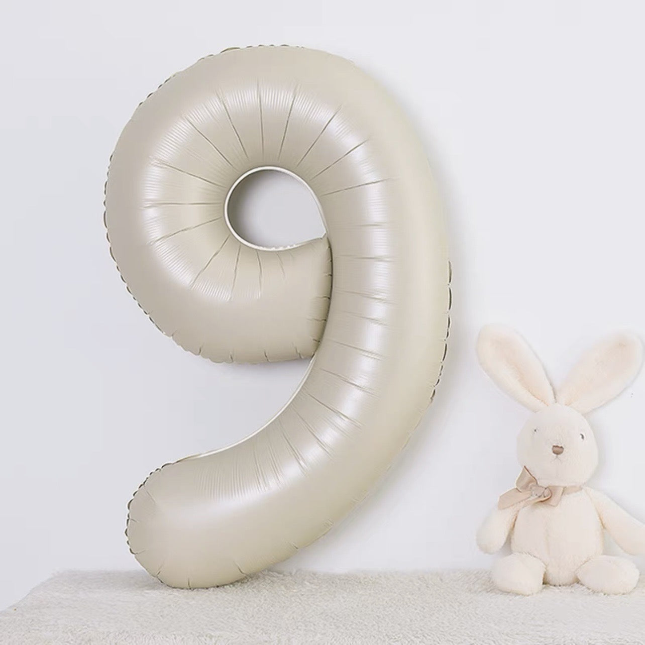 40" Cream Foil Number Balloons