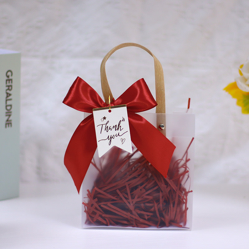 Transparent gift bag with ribbon 15x13x7cm