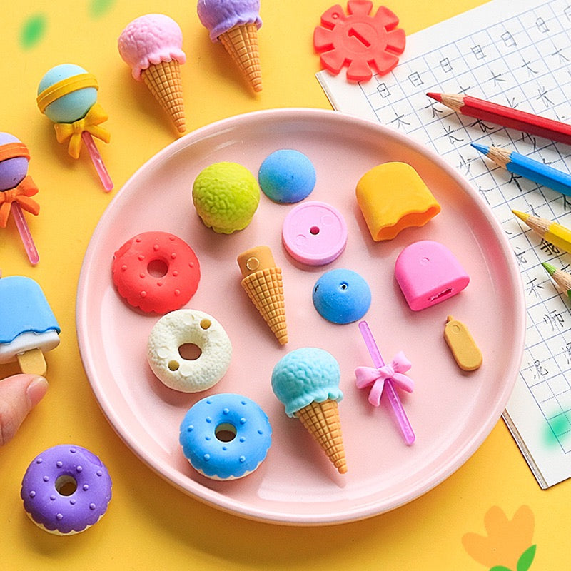 Cute 4 pcs erasers set